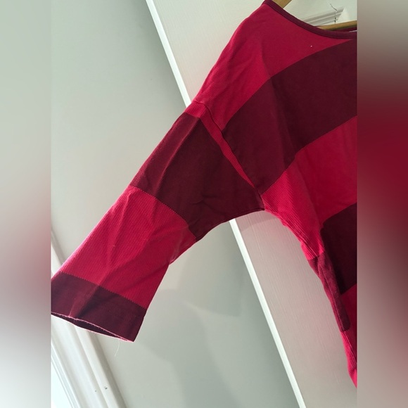 Lacoste striped red top size medium cotton boat neck half sleeve - Picture 2 of 11